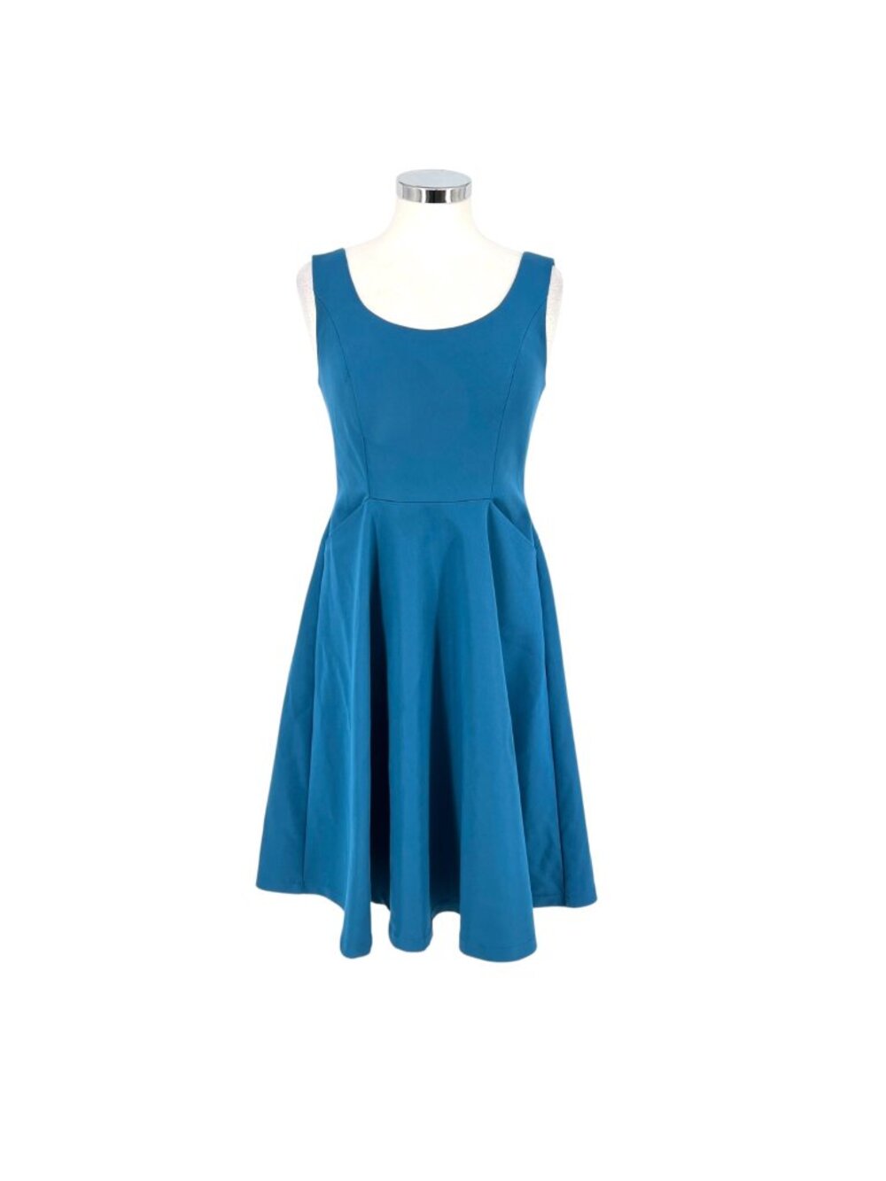 FRNCH Teal Sleeveless Fit and Flare Dress Scoop Neck Size Large